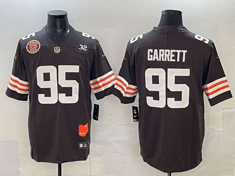 Men 2025 Cleveland Browns 95 Garrett brown Nike Limited NFL Jersey 001